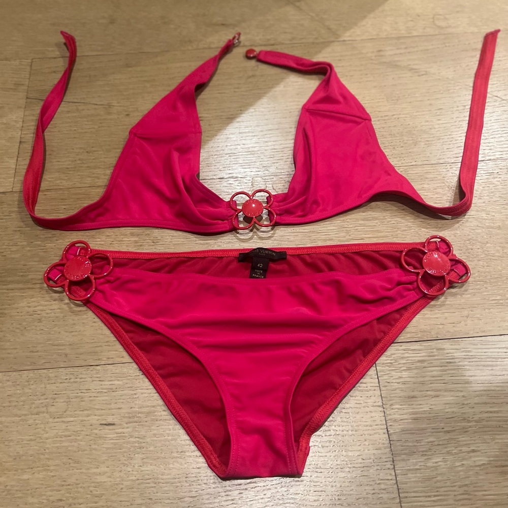 Louis Vuitton Red Two Piece Swimsuit